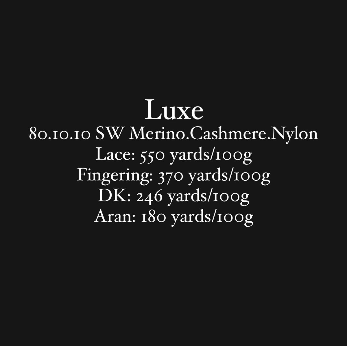 Luxe (Lace, Fingering, DK & Aran) – Seismic Yarn & Dyeworks