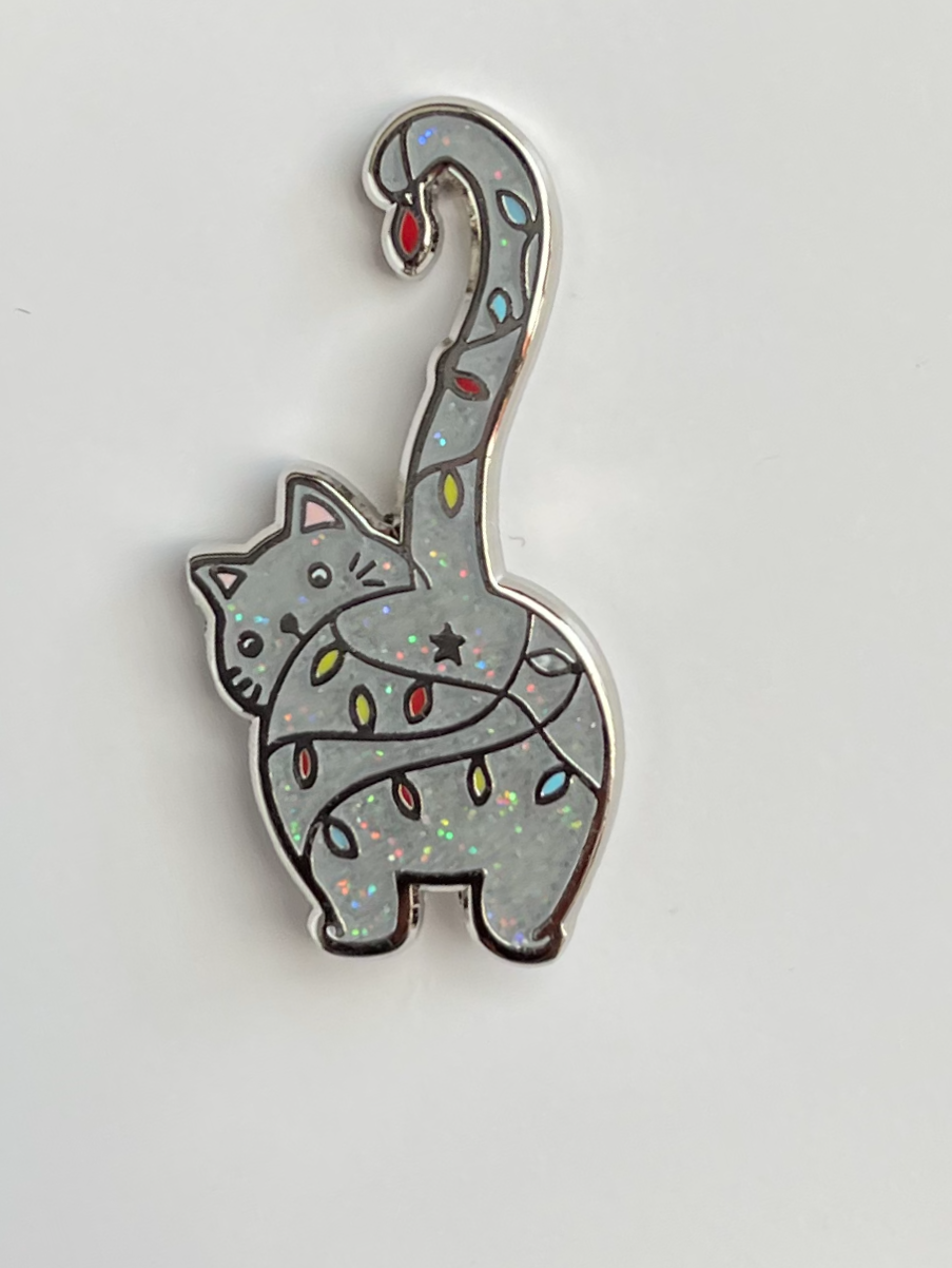 Enamel Pin - Holiday Cat Butt